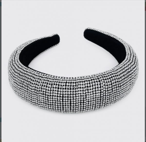 Chunky Crystal Headband (Silver) - Image 2